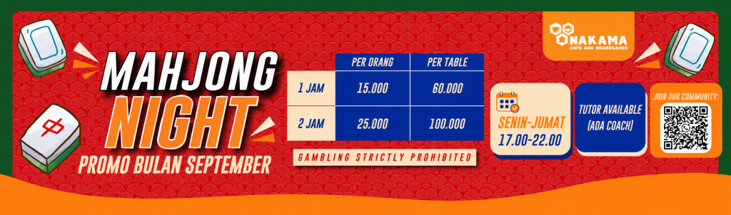 Promo Mahjong Night September di Nakama Cafe: Main Lebih Santai, Harga Lebih Ringan